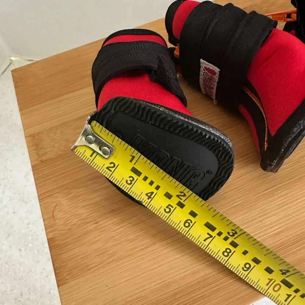 KONG Neoprene Dog Boots - Red & Black. Set of 4. Size Small.
